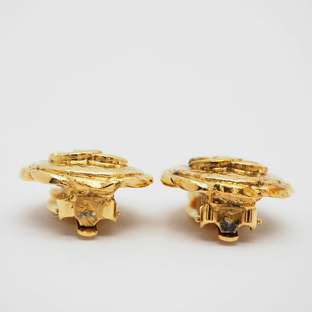 CHANEL Authentic Gold Logo Earrings - Picture 3 of 8